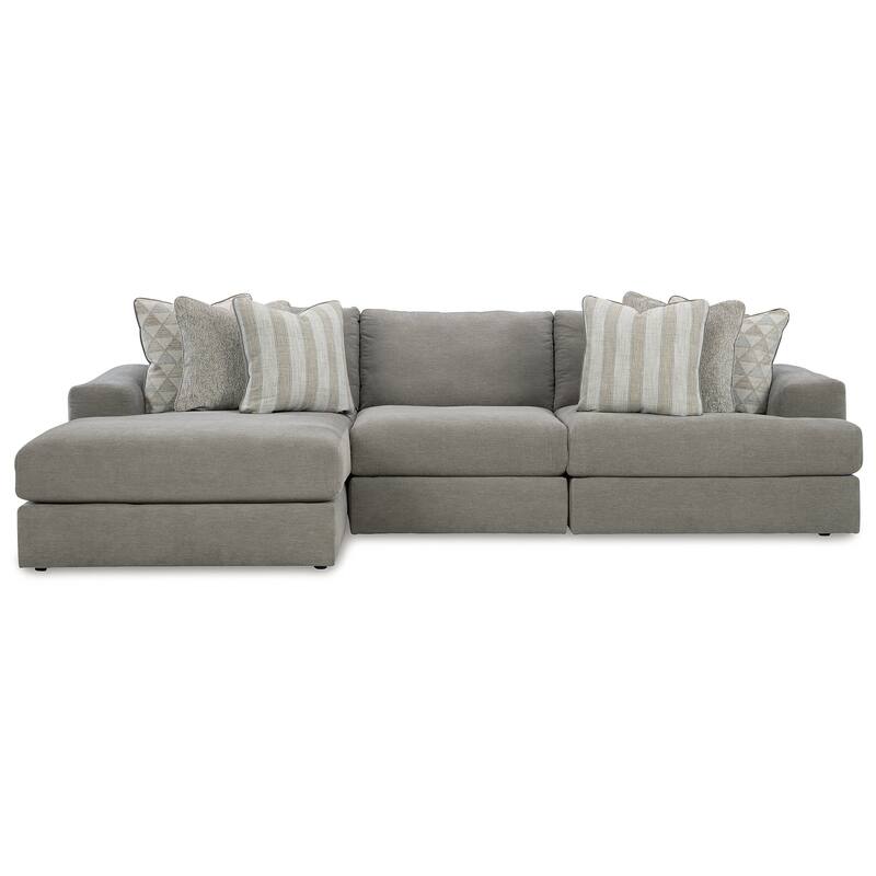 Signature Design by Ashley Avaliyah Gray 3-Piece Sectional with Chaise - 127" W x 68" D x 37" H