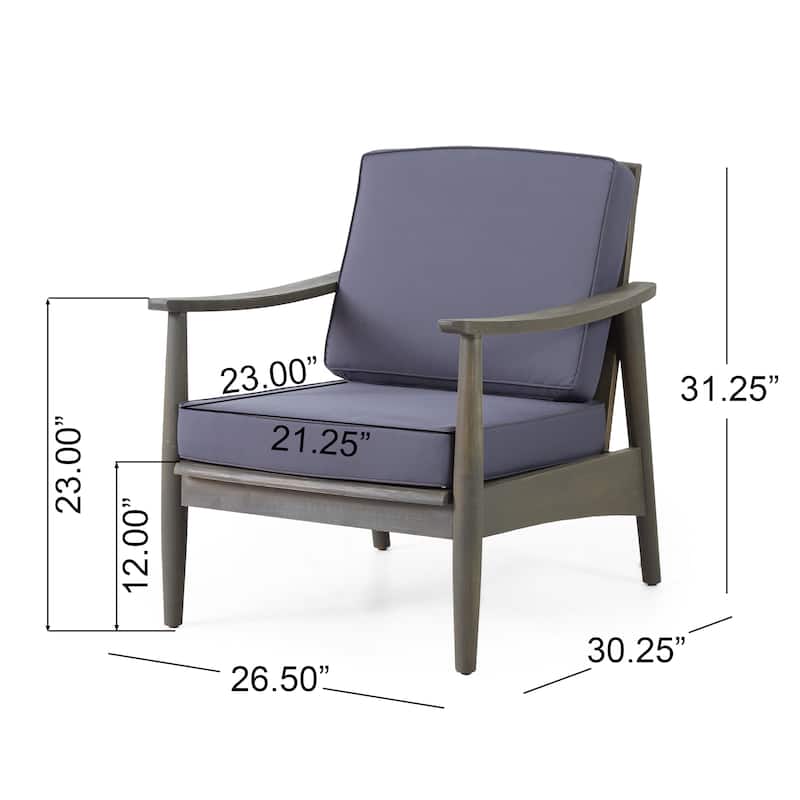 Willowbrook Acacia Wood Outdoor Club Chair by Christopher Knight Home