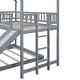 preview thumbnail 5 of 22, Twin over Full House Bunk Bed with Slide and Built-in Ladder