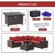 preview thumbnail 68 of 99, Outdoor Patio Furniture Set, All Weather PE Wicker Sectional Conversion Sofa set with Firepit(Optional)