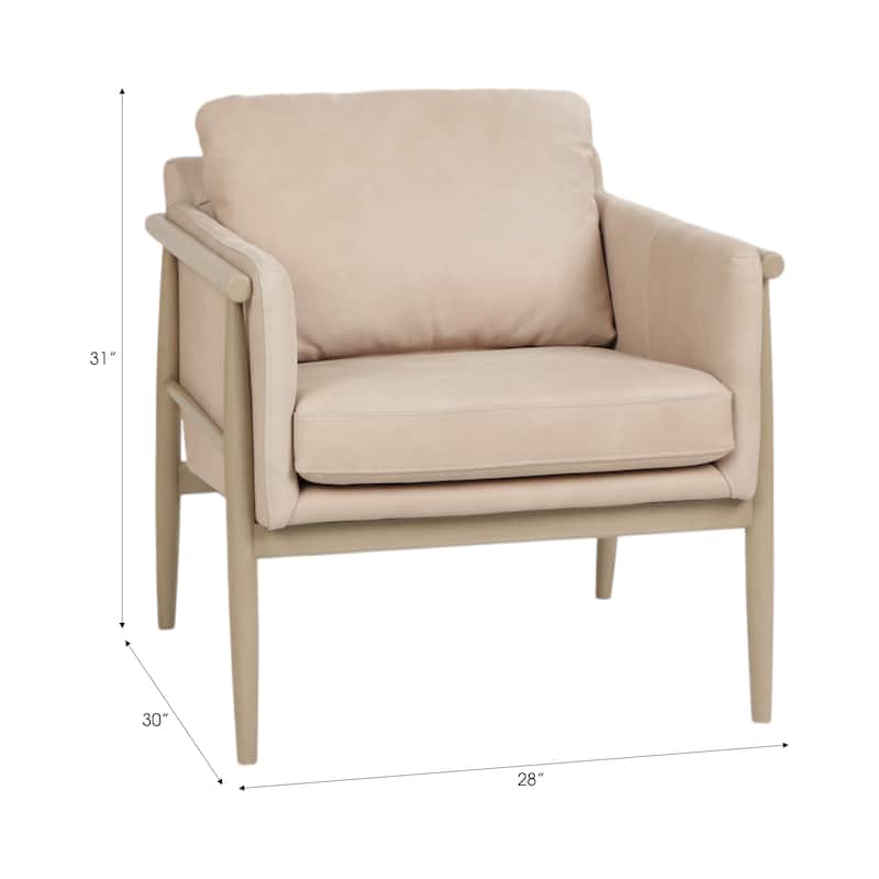 Fabric Armchair Comfortable Supportive Cushions Accent - 31" Ivory - 28" x 30" x 31"