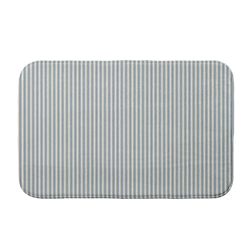 Ticking Stripe Bath Mat - 21 x 34 - Blue