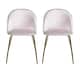 Carson Carrington Mid-Century Modern Velvet Dining Chair Set of 2 - Pearl Pink/ Gold