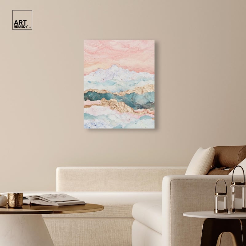 Rose Quartz Ridge Canvas by Art Remedy, Gallery Wrapped