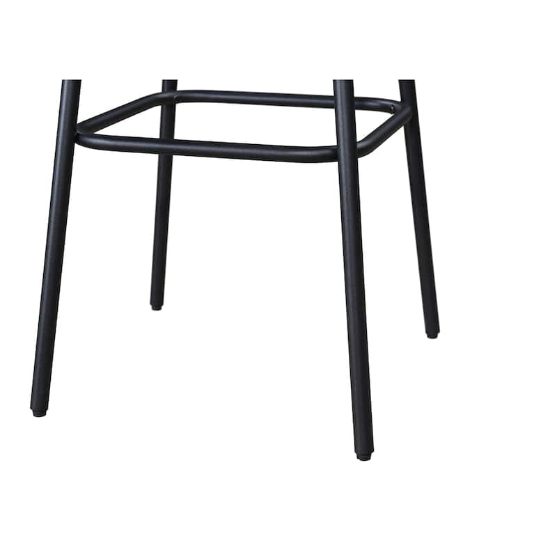 LuXeo Doheny Black Steel Legs Swivel Barstool (Set of 2) - N/A