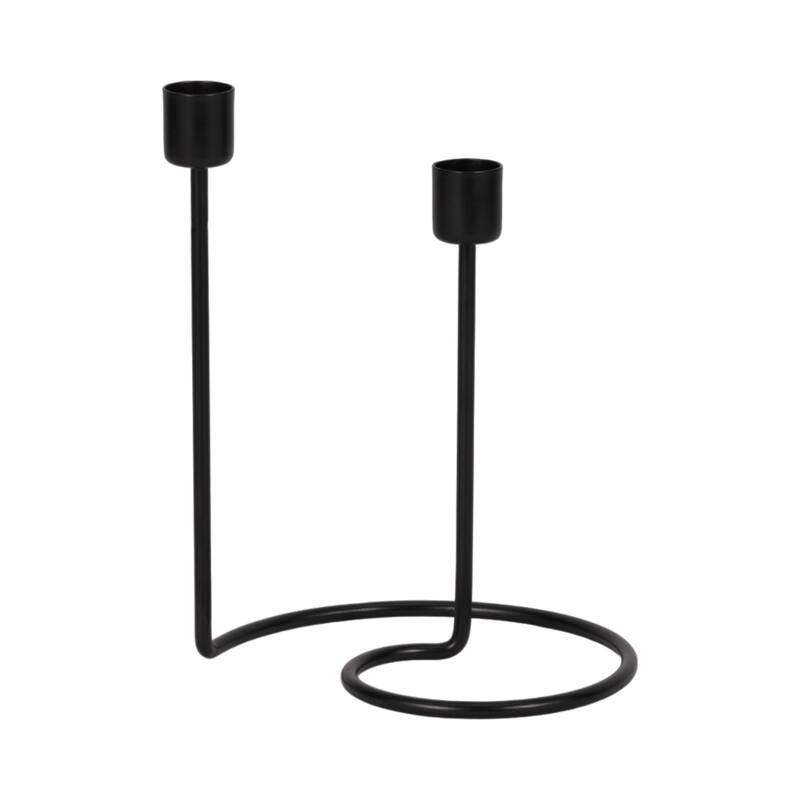 Metal Modern Swirl 2-Taper Candle Holder