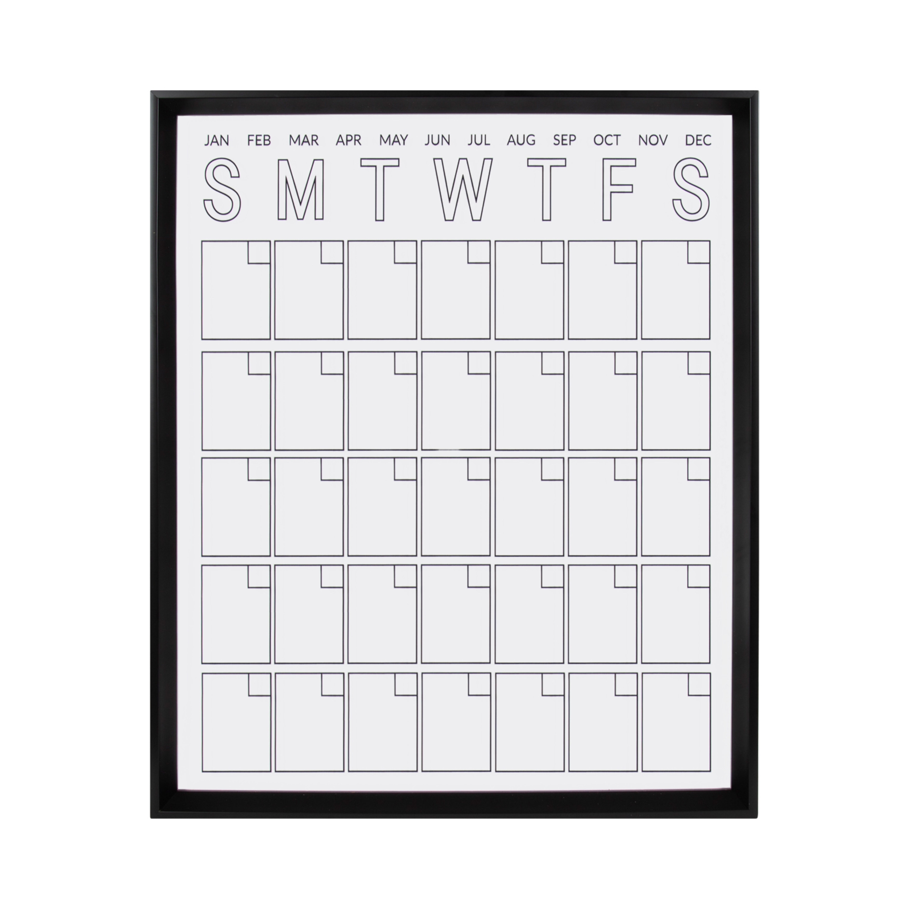 Acrylic Calendar with 6 Colorful Markers 12 x8 Hanging Monthly Planner