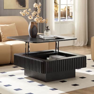 Modern Square Lift-Top Coffee Table with Hidden Storage