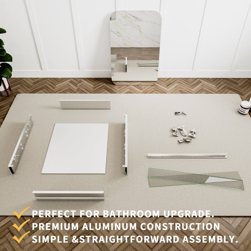 Modland Single Door Bathroom Medicine Cabinet with Mirror Adjustable Shelves,Recessed or Surface Mount