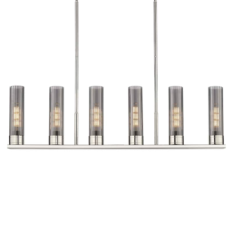 Innovations Lighting 429-6I-11-45 Empire Linear Empire 6 Light 45" - Polished Nickel / Plated Smoke
