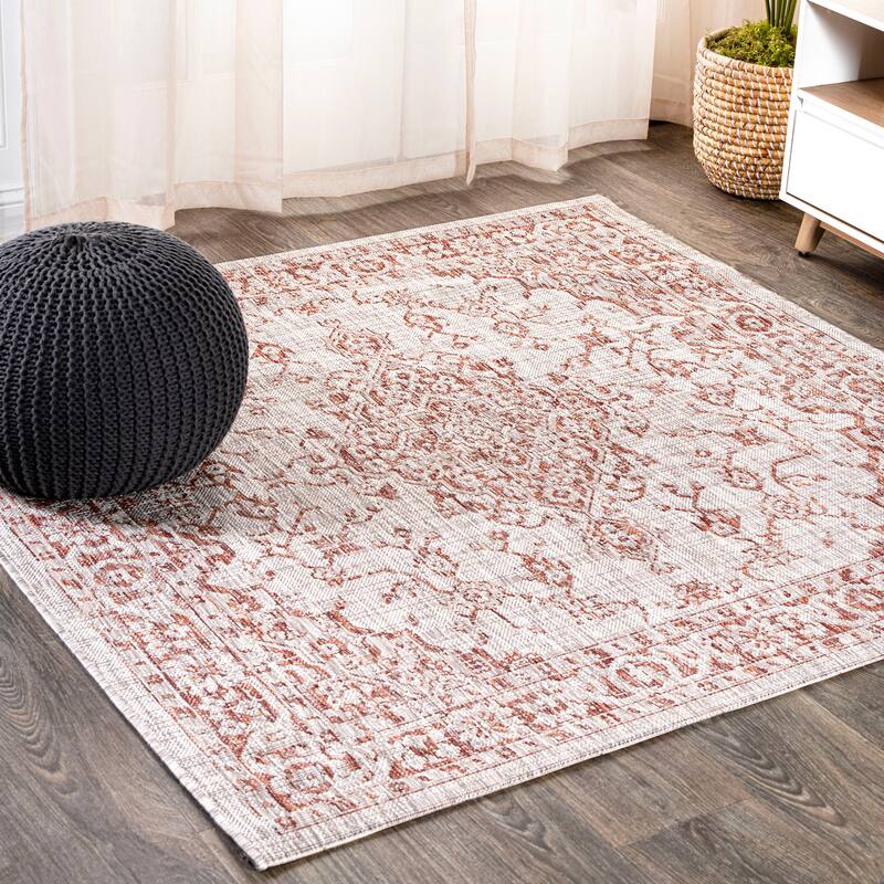 JONATHAN Y Palazzo Boho Medallion Textured Weave Indoor/Outdoor Area Rug
