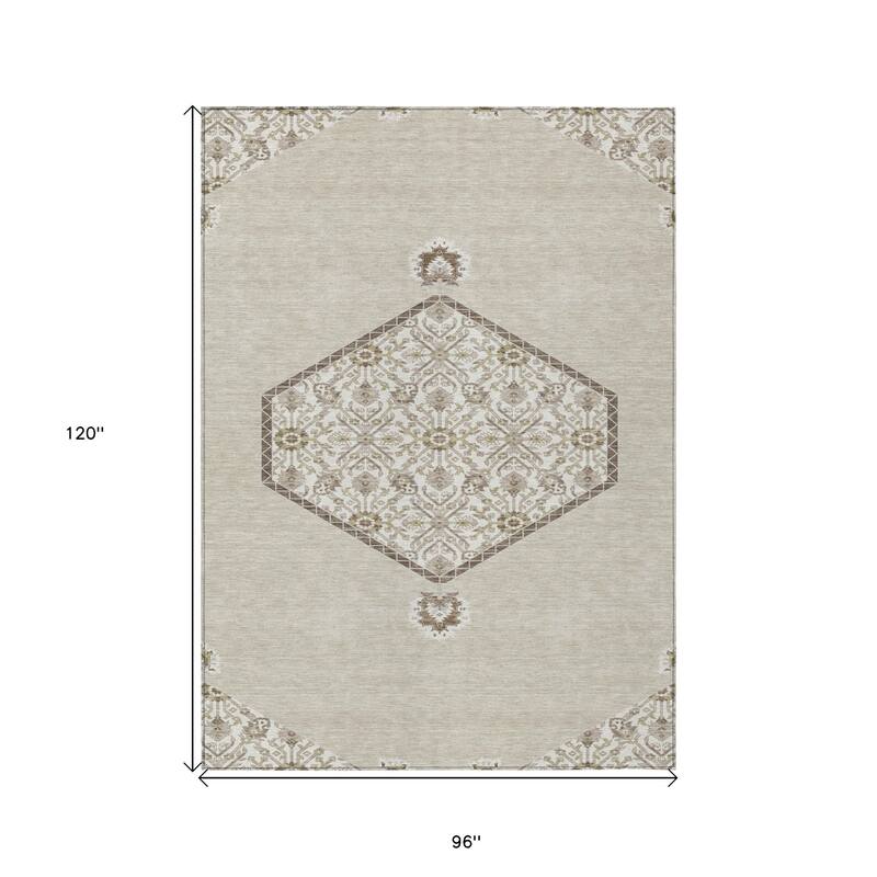 HomeRoots Oriental Traditional Rectangle Outdoor Rug