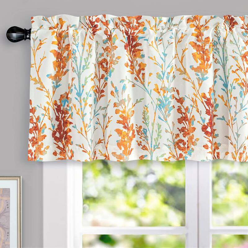 DriftAway Heather ValanceThermal Insulated Farmhouse Rod Pocket Window Valances