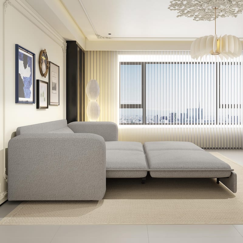 Homy Casa Pull-Out Sofa Bed, 2-in-1 Convertible Sleeper Couch