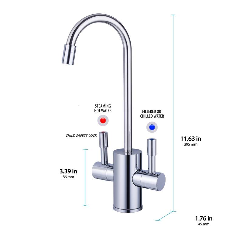 RH-150 Instant Hot Water Tank with Single Lever Polished Chrome Faucet