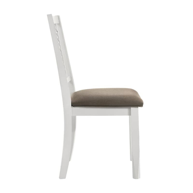 Pratto White Ladder Back Dining Side Chair (Set of 2)