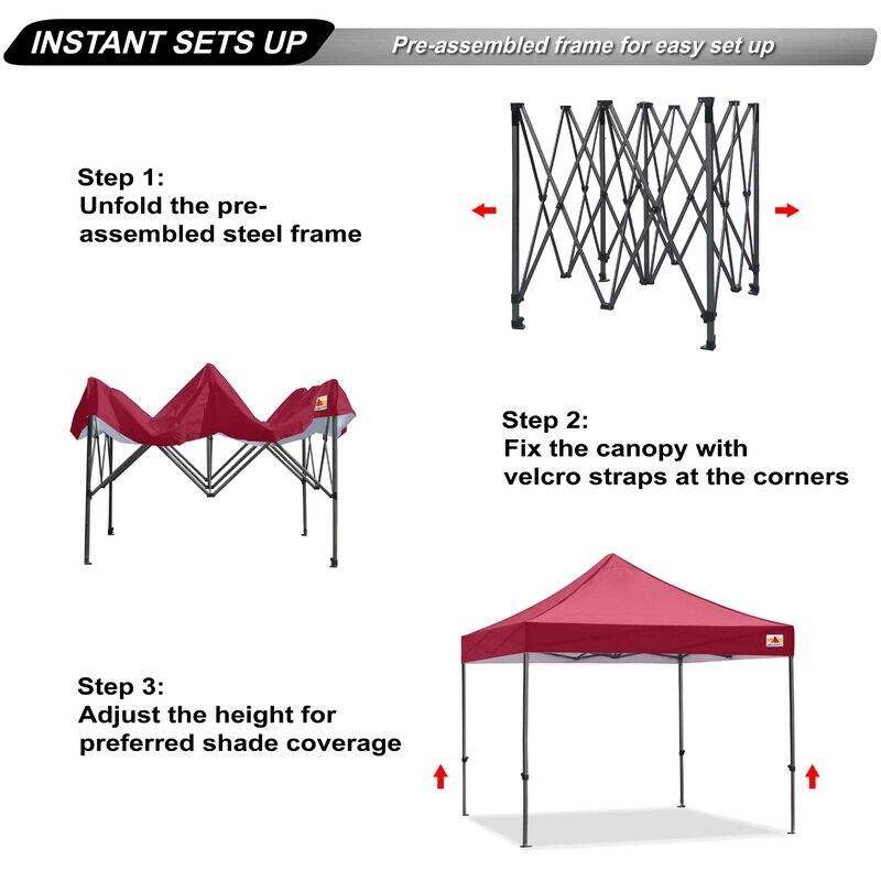 ABCCANOPY Outdoor Commercial Metal Patio Pop-Up Canopy - 10ftx10ft