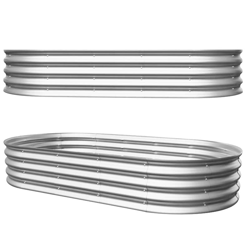 2Pcs 6x3x1ft Raised Garden Bed Kit, Galvanized Planter Raised Garden Beds for Outdoor