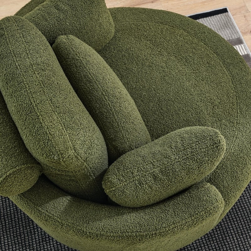 Modern style round double sofa chair leisure armchair, teddy velvet fabric