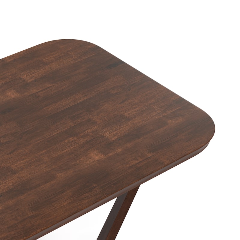 Furniture of America Abigail I Mid-Century Modern 5-Piece Rich Walnut Solid Wood Dining Set