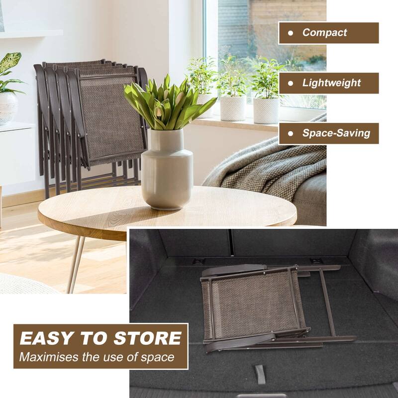 Aoodor Set of 4 Patio Folding Chairs