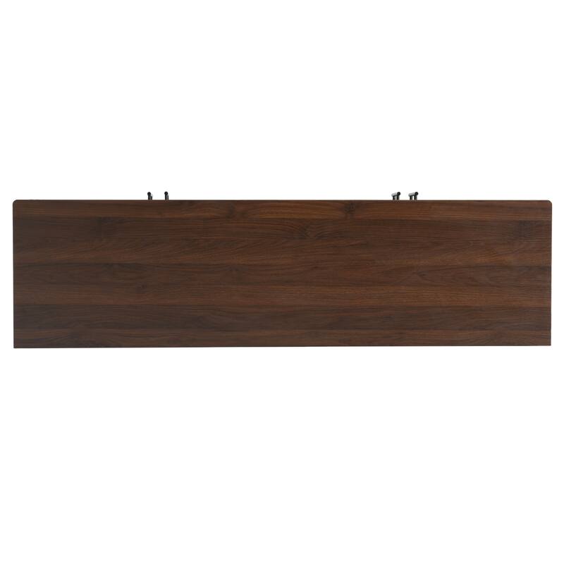 Versatile 4-Door Media Console With Dual Storage Compartments & Customizable Shelving