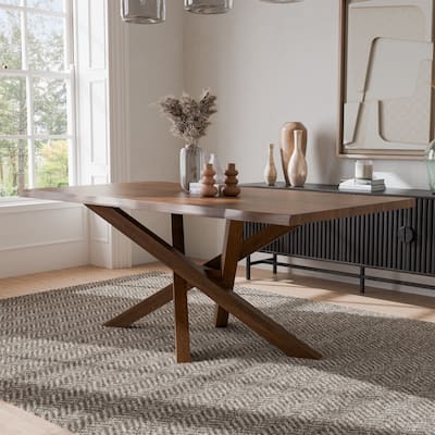 Furniture of America Abigail II Mid-Century Modern Handfinished Solid Wood 71-inch Dining Table