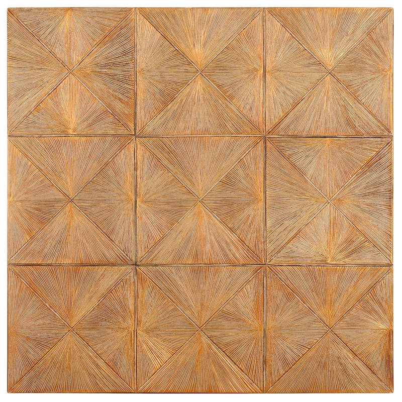 SAFAVIEH Home Marlow 31.5-inch Gold MDF & Resin Wall Decor - 31.5"W x 1.6"D x 31.5"H