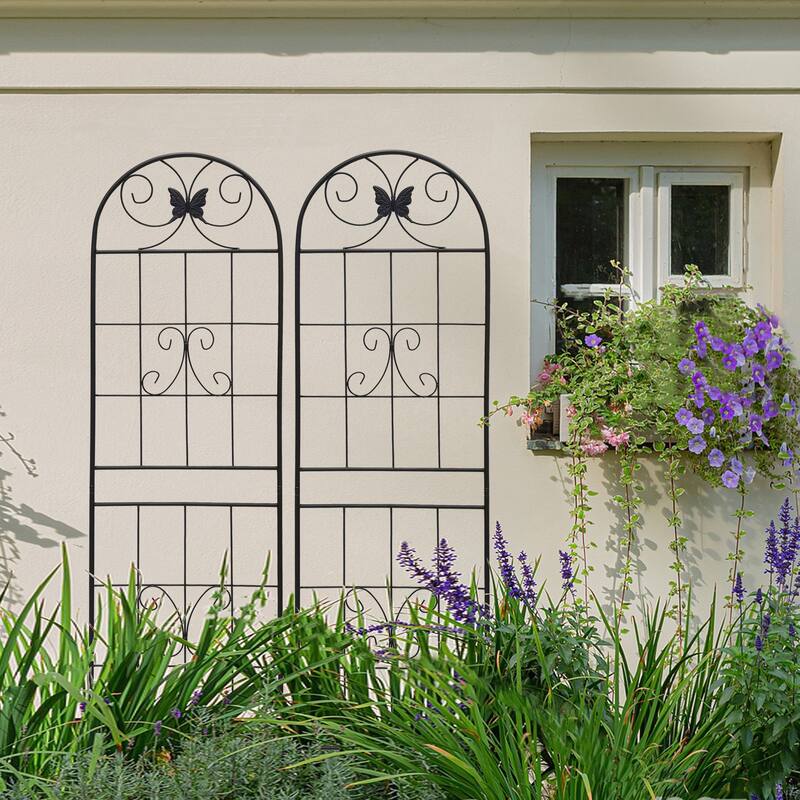 2 Pack Metal Garden Trellis 71in x 19.7in Rustproof Trellis