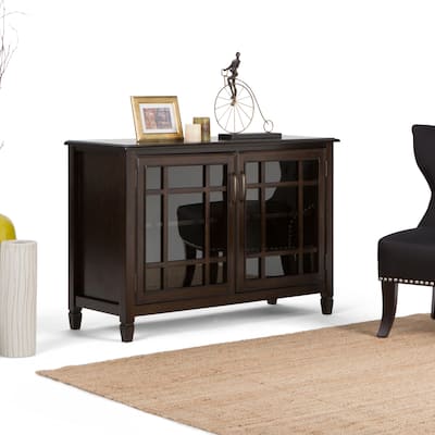 WYNDENHALL Hampshire SOLID WOOD 46 inch Wide Traditional Low Storage Cabinet - 46"w x 17"d x 31" h