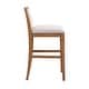 preview thumbnail 6 of 13, Set of 2 Beige Wood Frame Counter Height Bar Stool Fabric Accent Chair