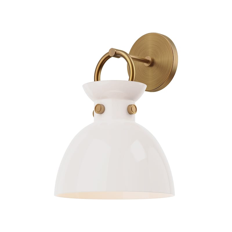 Alora Lighting WV411809 Waldo 13" Tall Wall Sconce - Aged Gold / Opal Glass