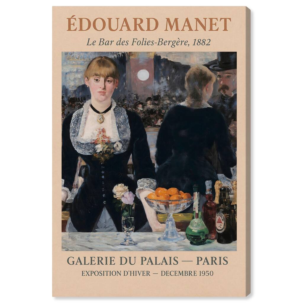 Manet's Famous Bar Canvas by Art Remedy, Gallery Wrapped