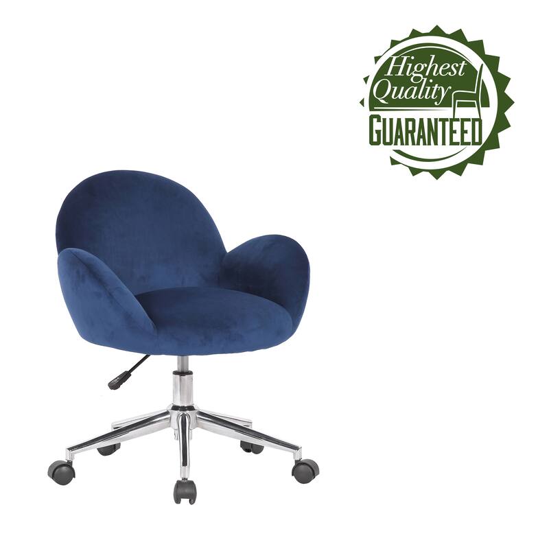 Porthos Home Quon Velvet/ Chrome Swivel Office Chair