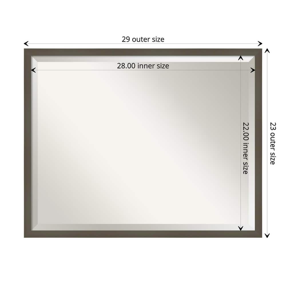 Beveled Wood Bathroom Wall Mirror - Svelte Frame