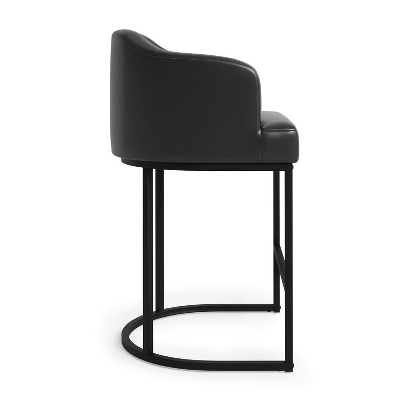 26.in Modern Set of 4 Barstool Fabric/Leather Upholstered Counter Height Stool with Metal Frame for Kitchen Island