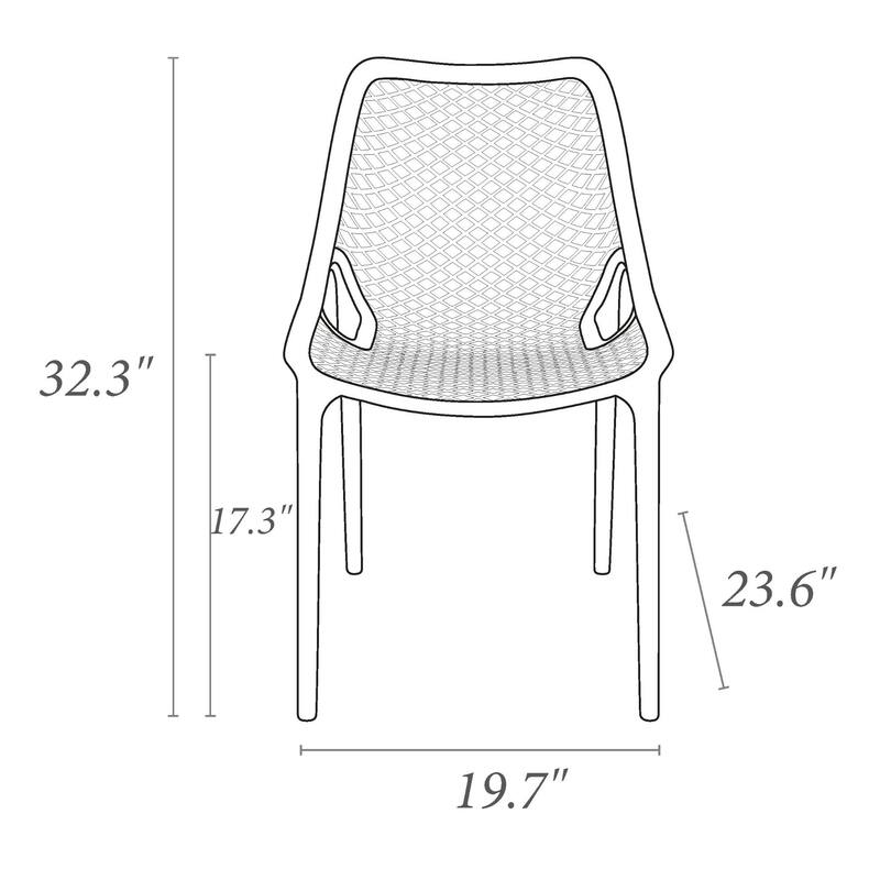 32.25" Yellow Stackable Outdoor Patio Dining Chair