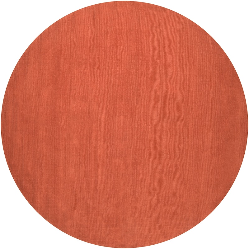 Livabliss Mystique Minimalist Solid Area Rug - 8' x 8' Round - Orange - Round
