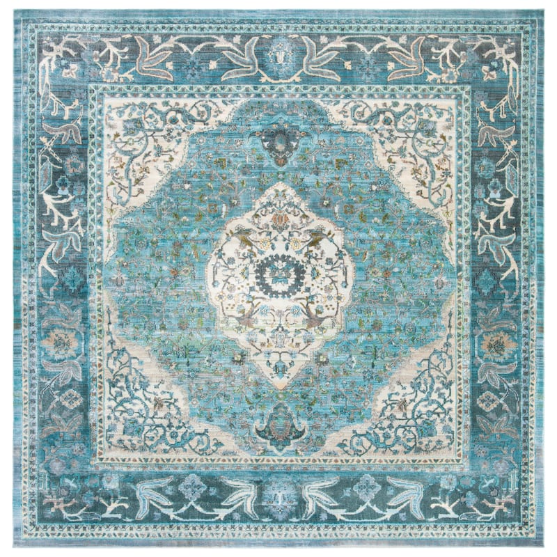 SAFAVIEH Luxor Lynne Boho Medallion Rug - 6'7" Square - Turquoise/Beige