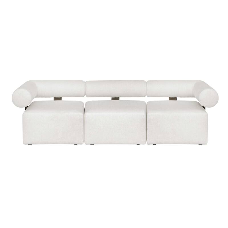 Uttermost Bolster Back White Outdoor Corner Sofa