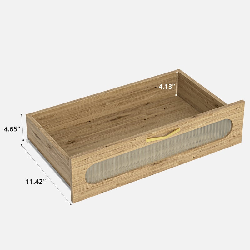 Coffee Bar Cabinet, Modern Farmhouse Buffet Sideboard with Drawer and Adjustable Shelf
