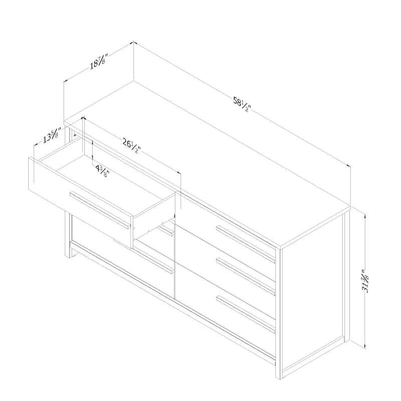 Tao Contemporary 6-drawer Double Dresser