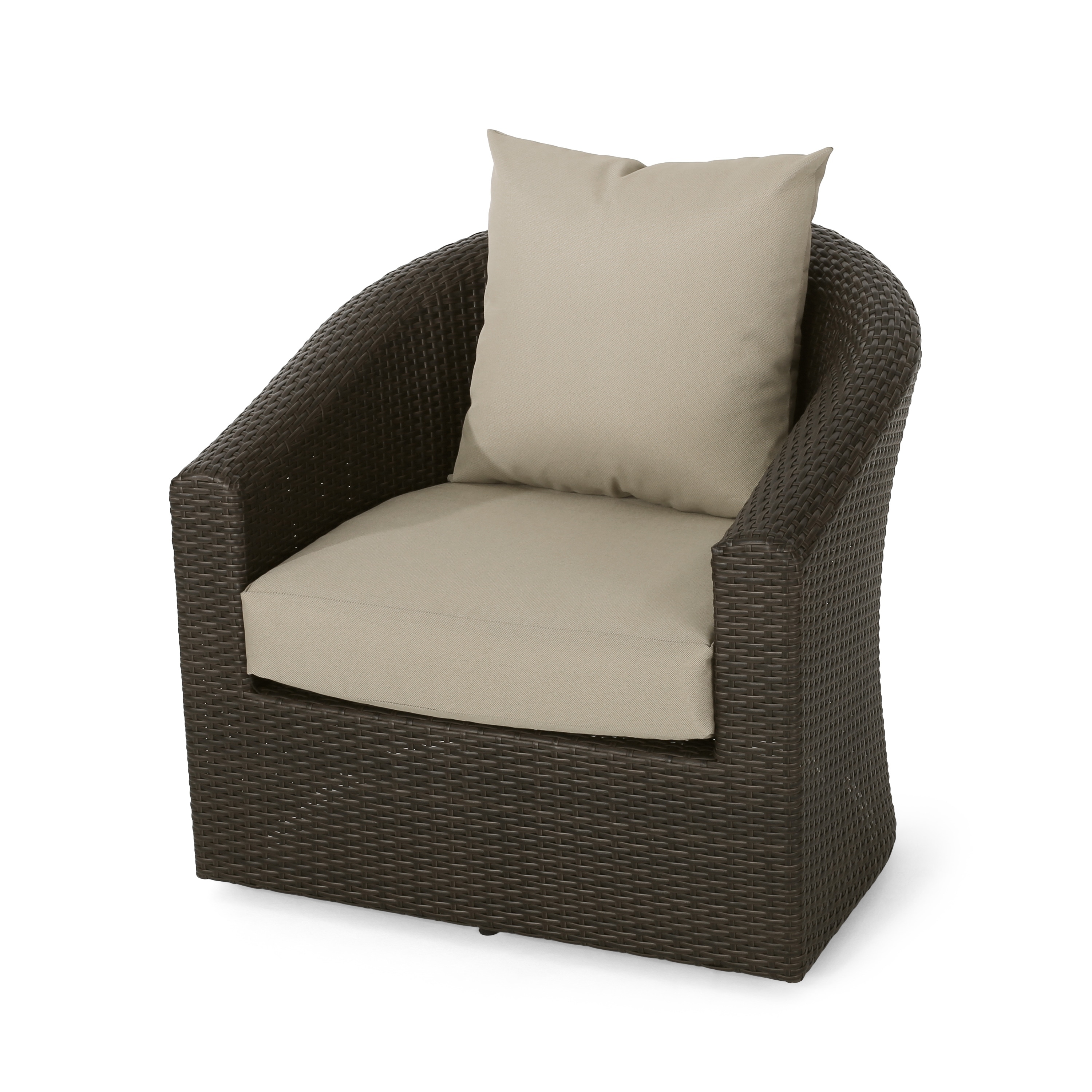 Darius Outdoor Wicker Aluminum Swivel Chair by Christopher Knight-image