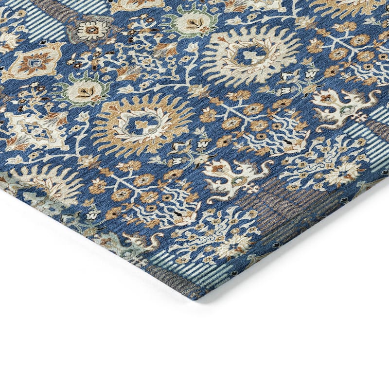 Machine Washable Indoor/ Outdoor Traditional Xander Chantille Rug