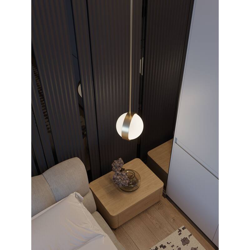 AFX Verona LED Pendant - Light Antique Brass - 9"