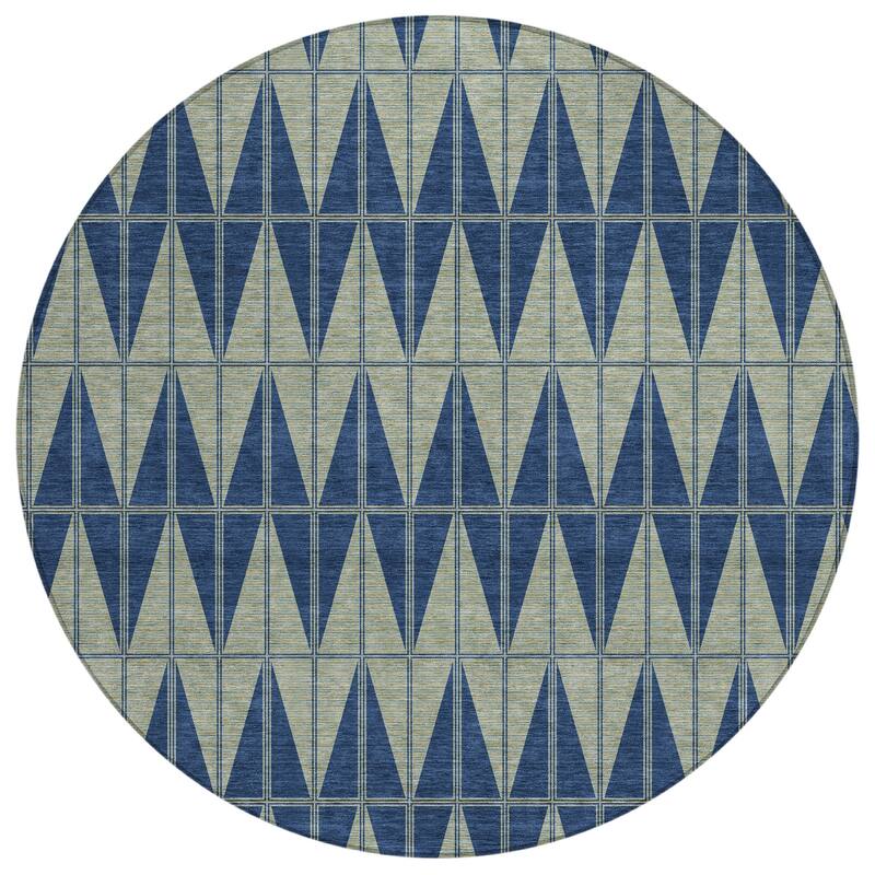 Machine Washable Indoor/ Outdoor Modern Zeke Chantille Rug