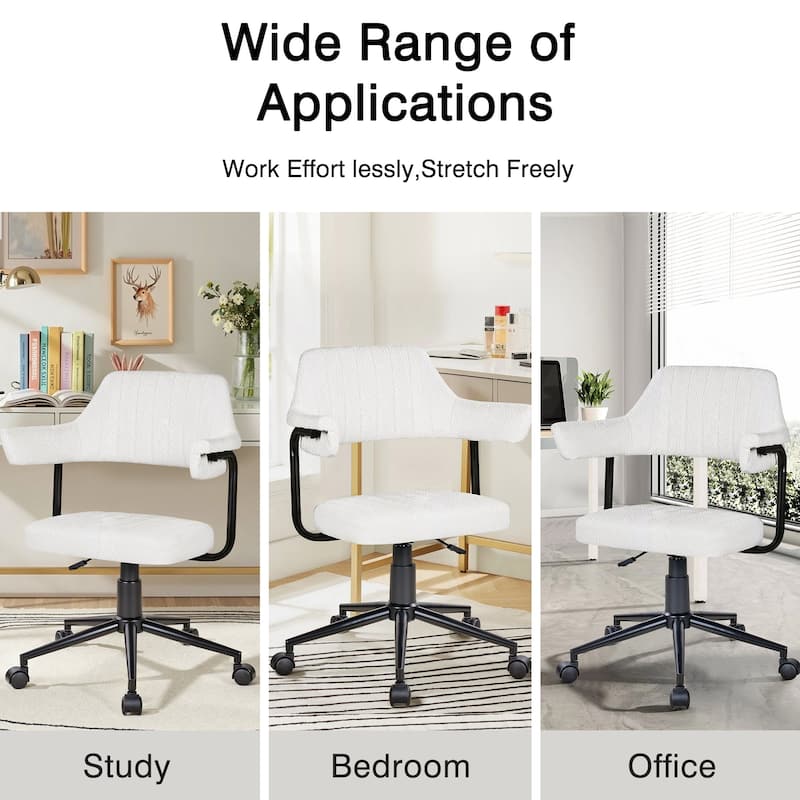 Javlergo Swivel Desk Chair with Padded Seat and Armrests, Adjustable Height Padded Office Chair