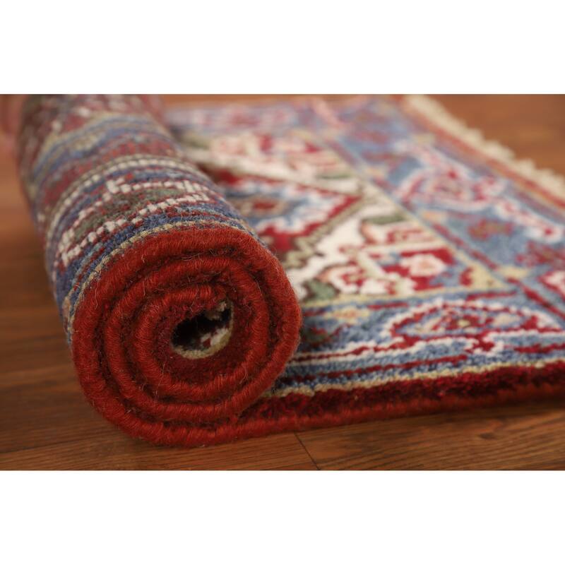 Hand Knotted Oriental 100% Wool Carpet Traditional Medallion Red Heriz (serapi) Area Rug - 3' 0'' X 2' 0''