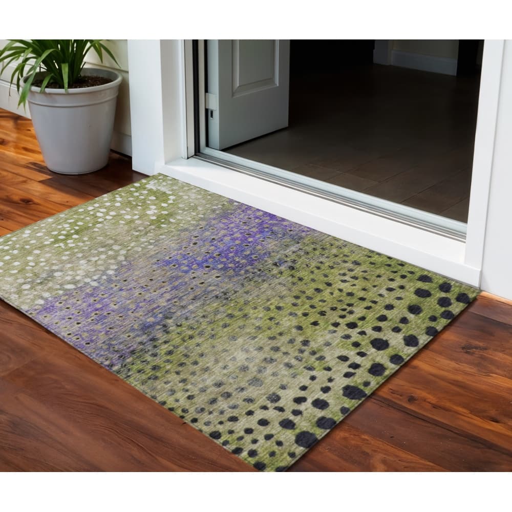 HomeRoots Abstract Transitional Rectangle Outdoor Rug