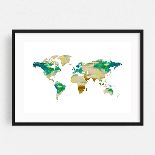Oil Paint World Map Maps Art Print/Poster Bed Bath & Beyond 34916127